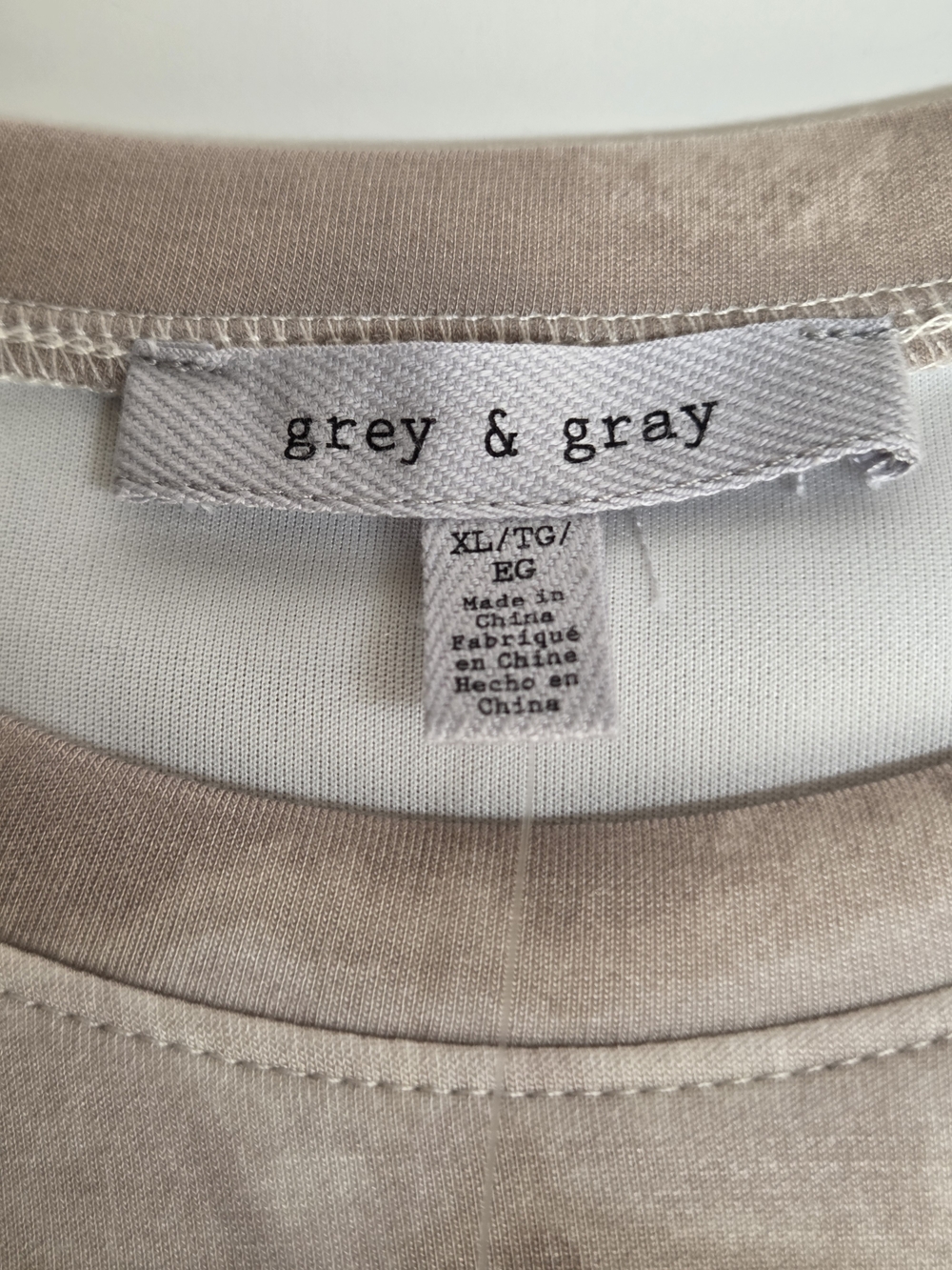 Grey & Gray Striped Long-Sleeve Crewneck Sweatshirt in Light Taupe - Picture 3 of 9